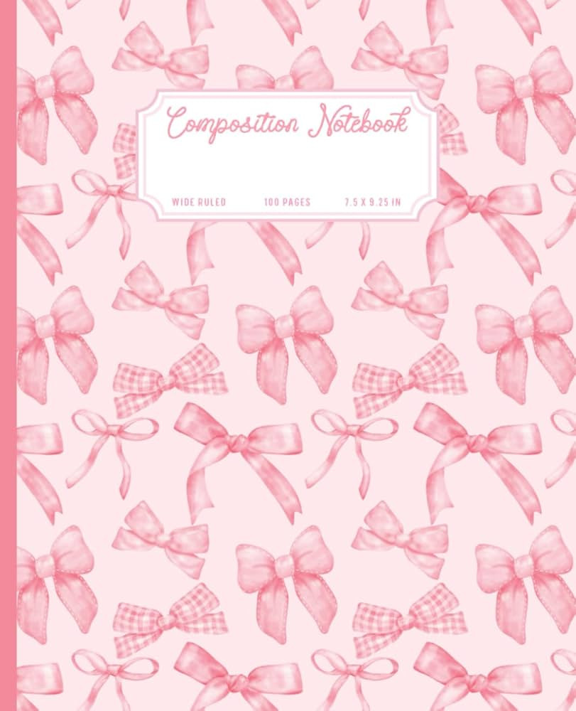 Pink Composition Notebook: Coquette Bow Notebook - Cute Aesthetic Journal for Girly Girls, Tweens... | Amazon (US)