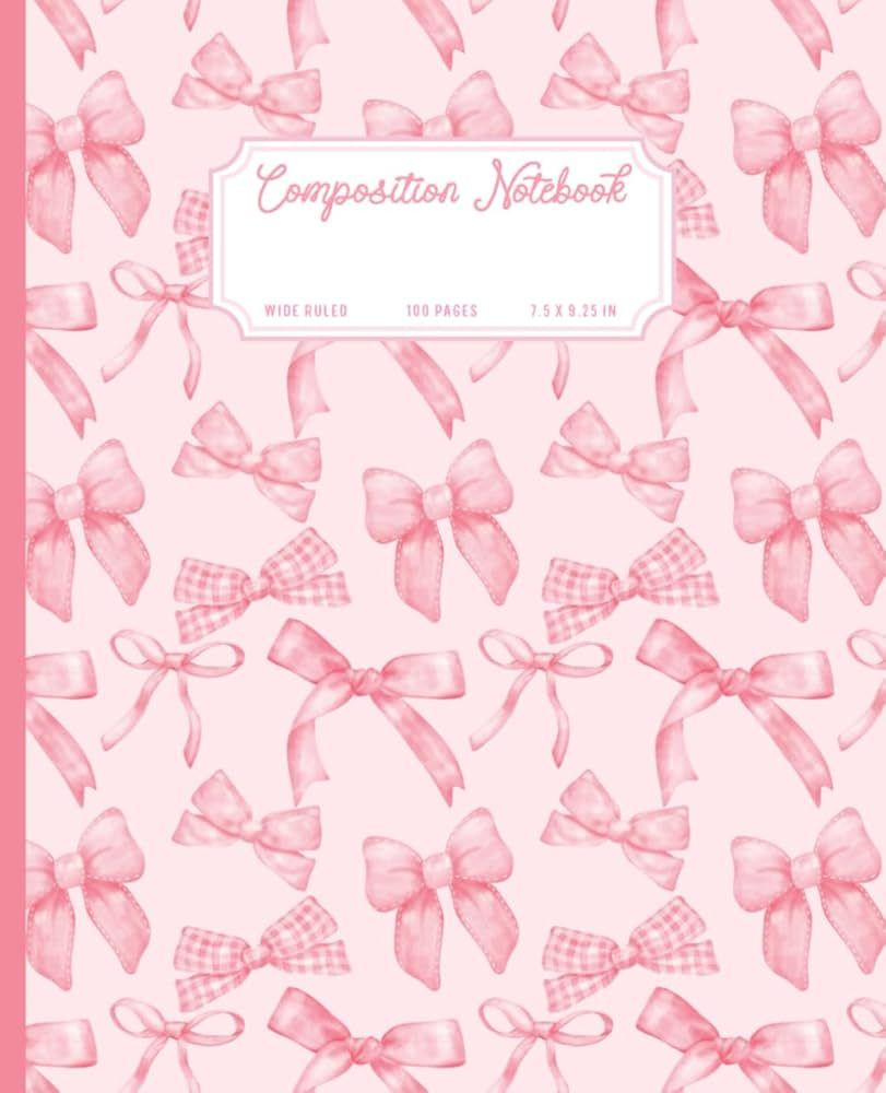 Pink Composition Notebook: Coquette Bow Notebook - Cute Aesthetic Journal for Girly Girls, Tweens... | Amazon (US)