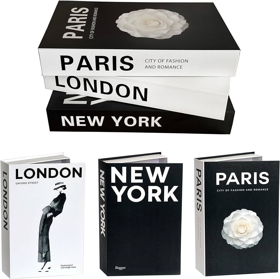 Neutral Home Books Decor Display for Living Room and Office,Paris London New York Fashion Decorat... | Amazon (US)