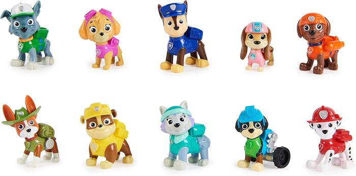 Paw Patrol, 10th Anniversary, All Paws On Deck Toy Figures Gift Pack with 10 Collectible Action Figures, Kids' Toys for Ages 3 and up | Amazon (UK)