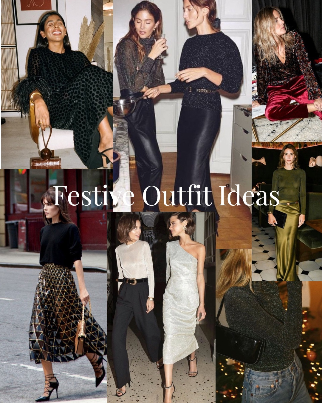 Festive Outfit Ideas 

What to wear for Christmas drinks, Christmas Day, Christmas Eve dinner and for new year. Add some sparkle, silk and lace to elevate the simplest of looks.

Silk dress, lace silk dress, red clutch, silver clutch, leopard print skirt, velvet co ord, faux fur jacket, diamanté dress, strappy black heels, festive dress ideas, Christmas Day dress, a line skirt, festive looks   

#LTKstyletip #LTKfestive #LTKuk