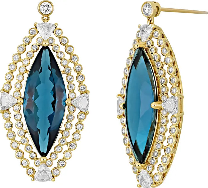 Iris London Blue Topaz & Diamond Drop Earrings | Nordstrom