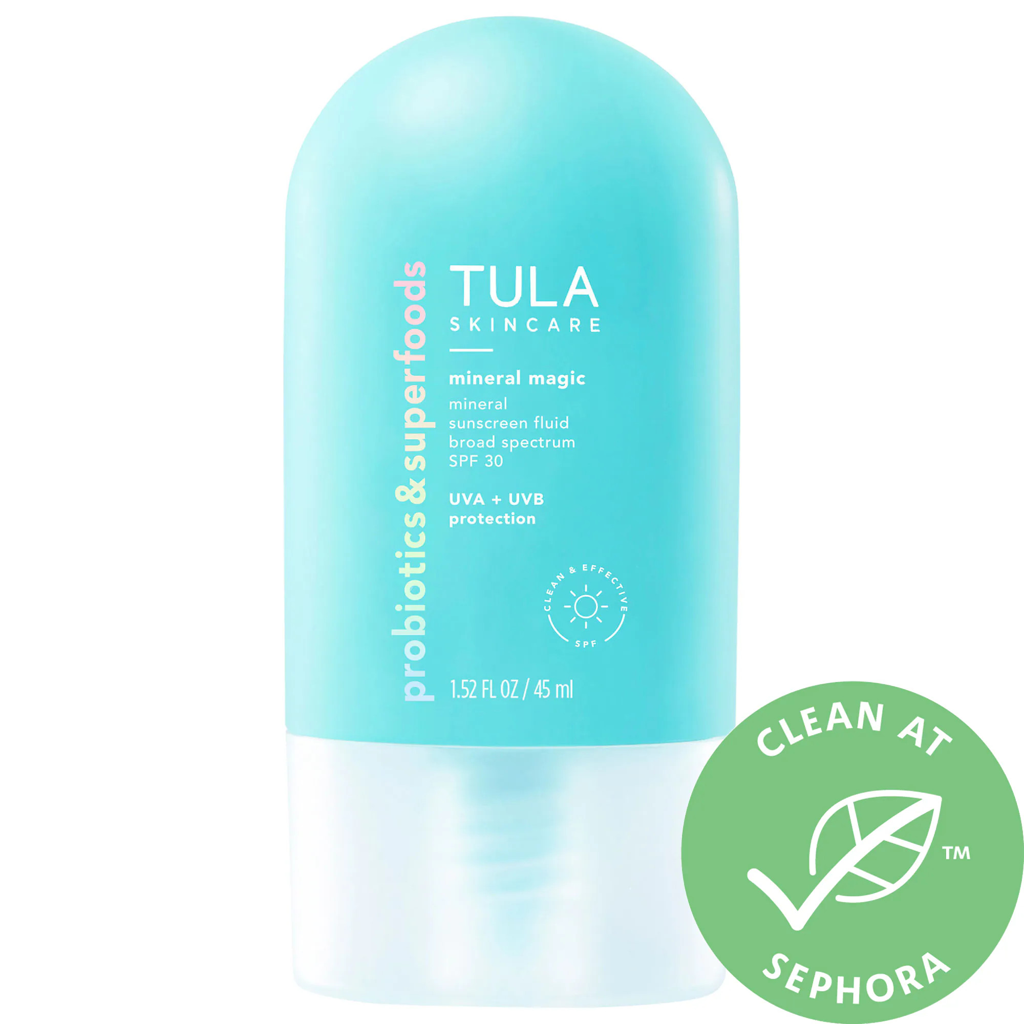 TULA Skincare Mineral Magic Oil-Free Mineral Sunscreen Fluid Broad Spectrum SPF 30 1.52 oz/ 45 mL | Sephora (US)