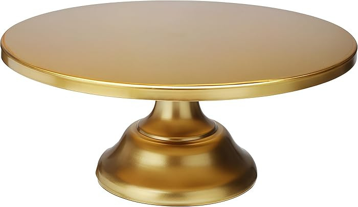12 Inch Iron Round Cake Stand Cake Plate Pedestal Dessert Holder Wedding Birthday -Gold | Amazon (US)