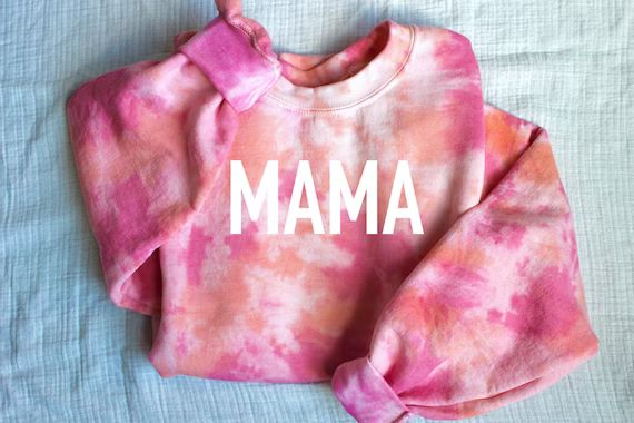 Tie Dye Mama Sweatshirt, Tie Dyed White Sweatshirt, Mama shirt,Mom shirt, Mom-life Shirt, Mommy S... | Etsy (US)