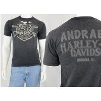 90S Vintage Striped Harley Davidson Double Sided Graphic Print T Shirt Mens M | Etsy (US)