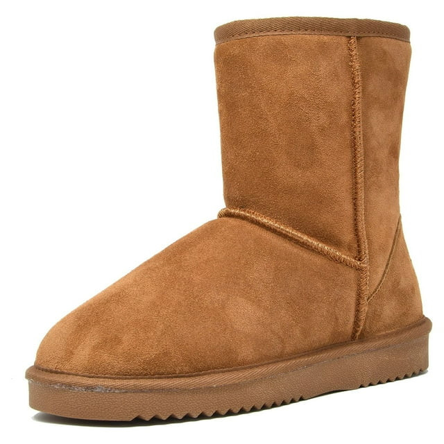 Dream Pairs Womens Faux Fur Mid Calf Sheepskin Insole Winter Ankle Snow Boots Us Shorty_New Chesn... | Walmart (US)