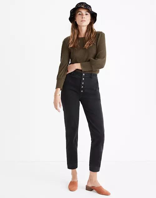 Tapered Jeans in Washed Black: Button-Front Edition | Madewell