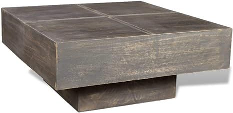 vidaXL Solid Mango Wood Coffee Table Square Brown Living Room Side End Table | Amazon (US)