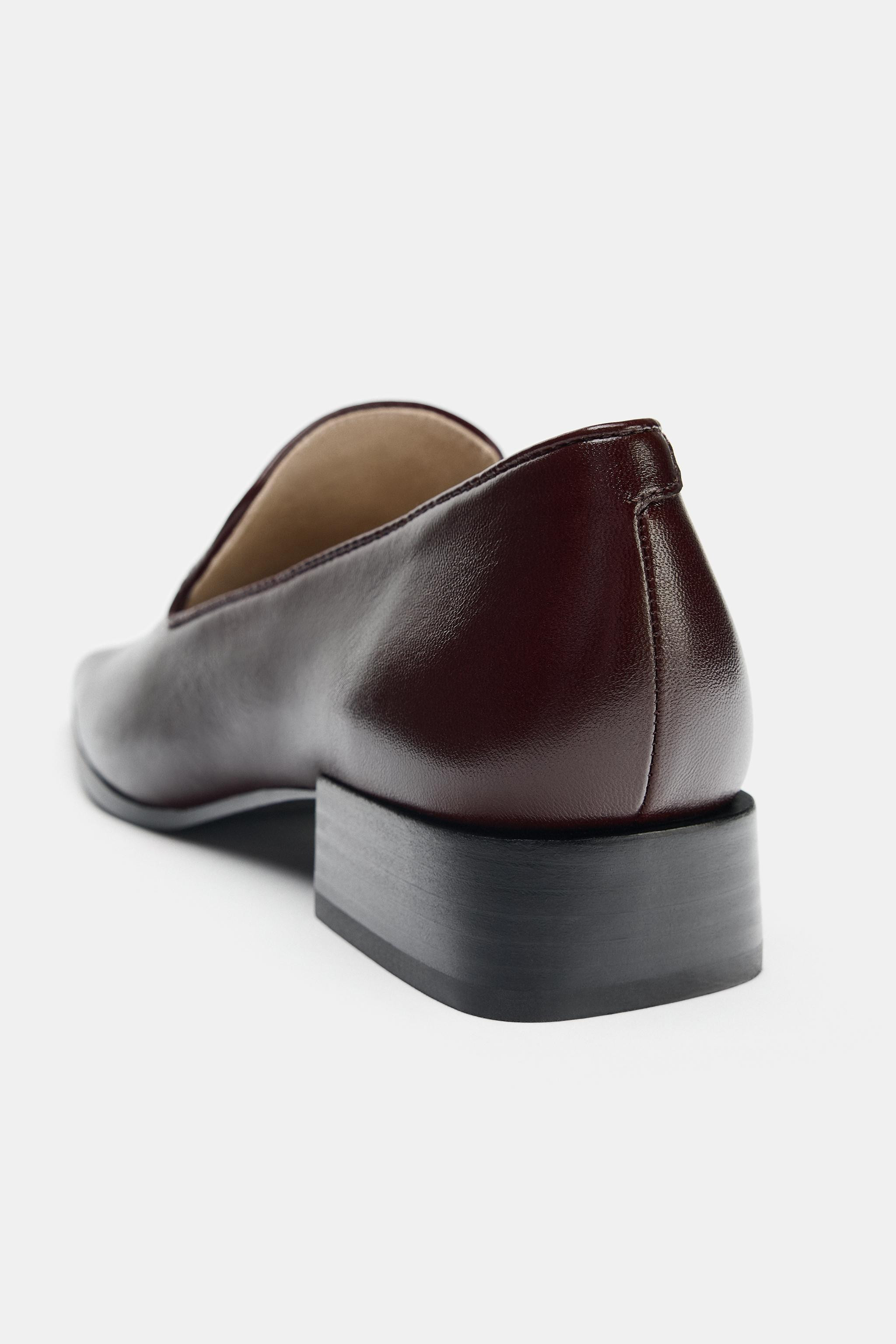 Leather loafers. Raised vamp. Mid block heel. Square toe.Heel height: 1.4 inches | Zara US