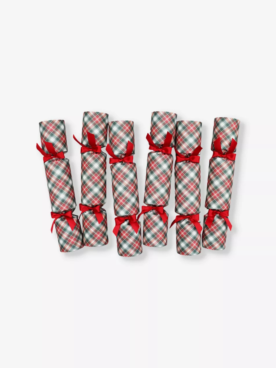 Traditional Tartan checked paper Christmas crackers pack of six | Selfridges