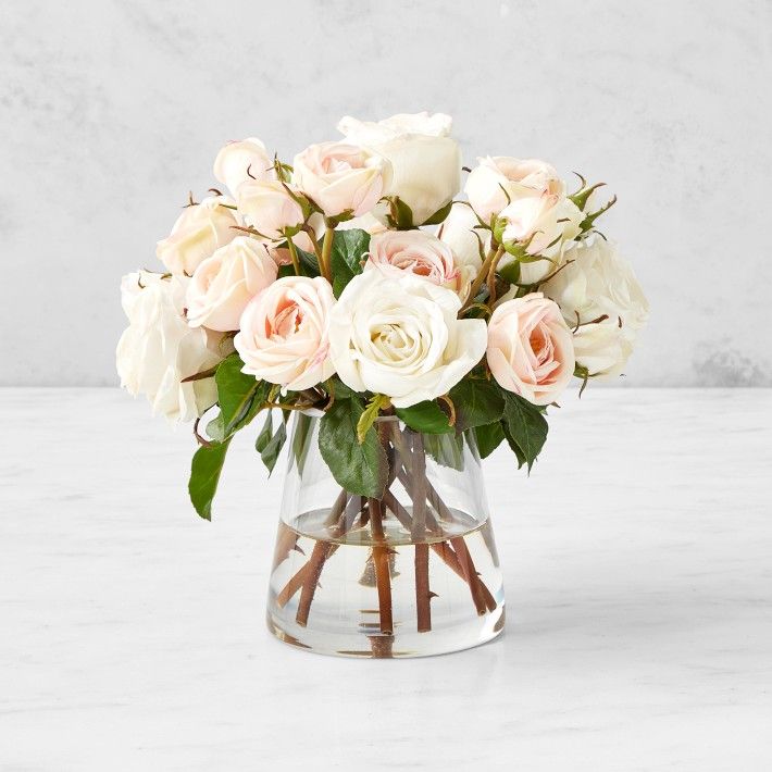 Faux English Rose Floral Arrangement | Williams-Sonoma