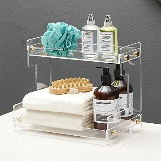 Hiendure Bathroom Counter Organizer 2-Tier Bathroom Organizer Countertop Cosmetics Organizer Vani... | Amazon (US)
