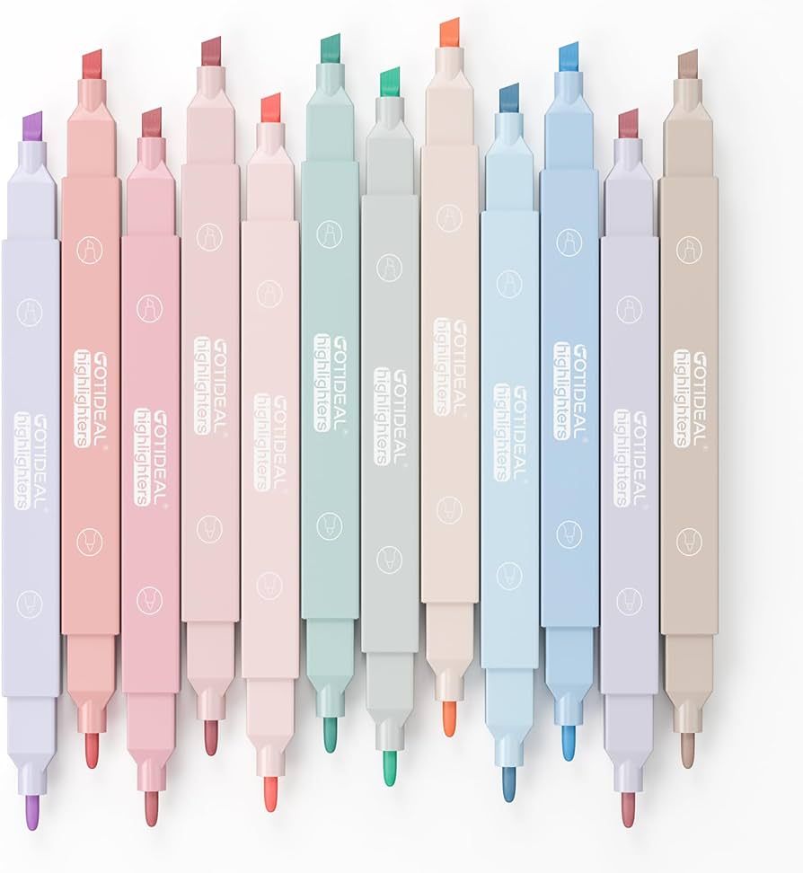 GOTIDEAL Aesthetic Cute Pastel Highlighters set, Dual tip 12 Pack No Bleed Bible Highlighters for... | Amazon (US)