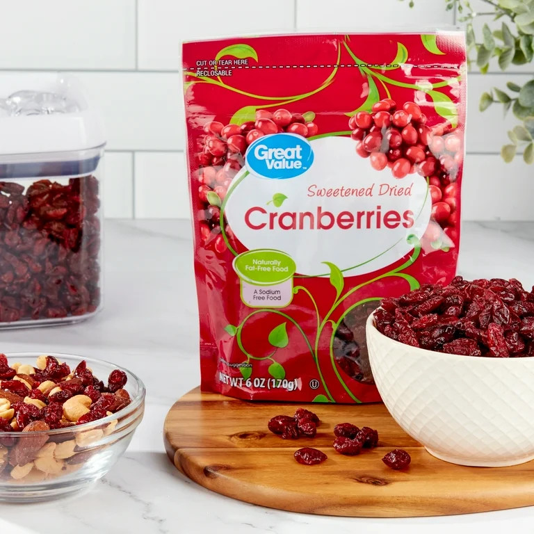Great Value Sweetened Dried Cranberries, 6 oz | Walmart (US)