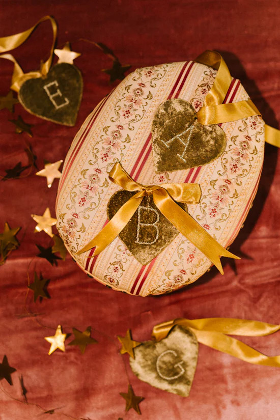 Silk Velvet Alphabet Heart Ornament | Parterre