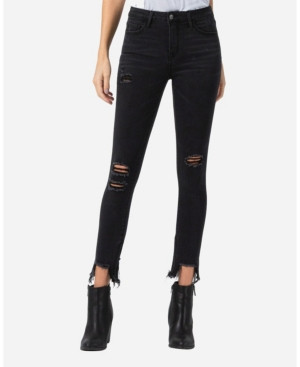 Vervet Mid Rise Distressed Shark Bite Zipper Hem Skinny Ankle Jeans | Macys (US)