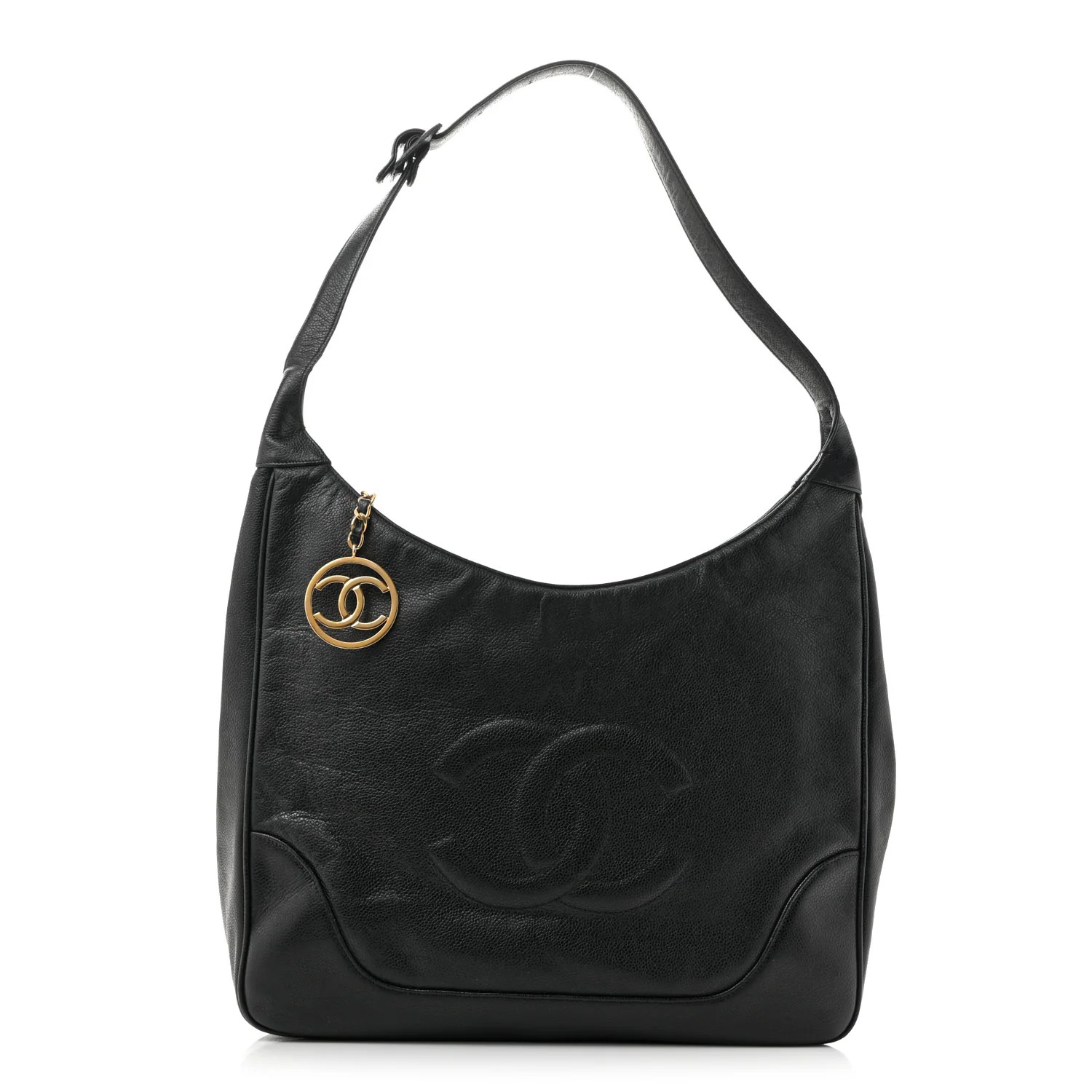 Chanel Caviar CC Hobo Black 1890258 | FASHIONPHILE (US)