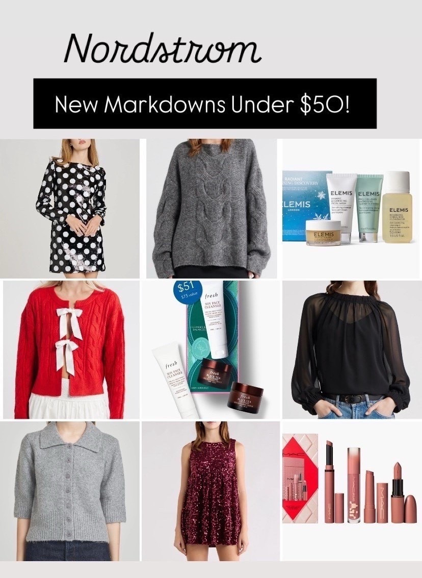 Nordstrom sale!
Hooray party dress
NYE dress
Bow cardigan
Beauty gift sets
Sweaters! 

#LTKFindsUnder50 #LTKSaleAlert
