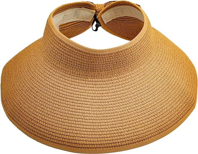 Humblegear Women's Wide Brim Roll-up Sun Hat Humble Gear Foldable Ponytail Hole Ladies w/ Bow Bea... | Amazon (US)