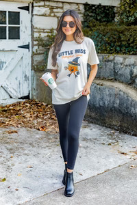 Little Miss Pumpkin Spice Ivory Graphic Tee | Pink Lily
