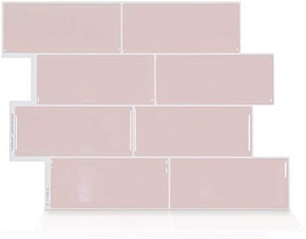 Smart Tiles Premium Authentic Peel And Stick Subway Style Backsplash Self-Adhesive Wall Tiles (4 ... | Amazon (US)