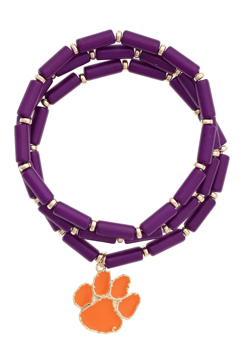 PREORDER 9/25: Clemson Tigers Logo Beaded Bracelet Set of 3 | CANVAS