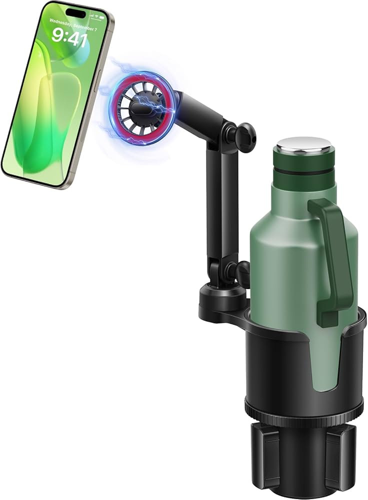 Cup Phone Holder for Magsafe Car Mount, Magnetic Cell Phone Holder Long Arm with 360°Rotation, H... | Amazon (US)