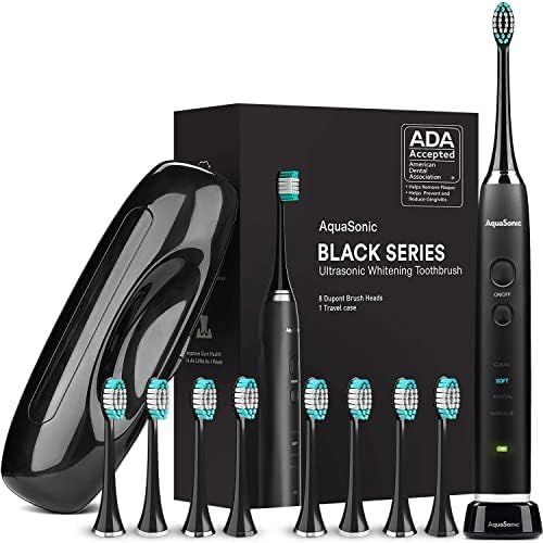 Aquasonic Black Series Ultra Whitening Toothbrush – ADA Accepted Power Toothbrush - 8 Brush Hea... | Amazon (US)