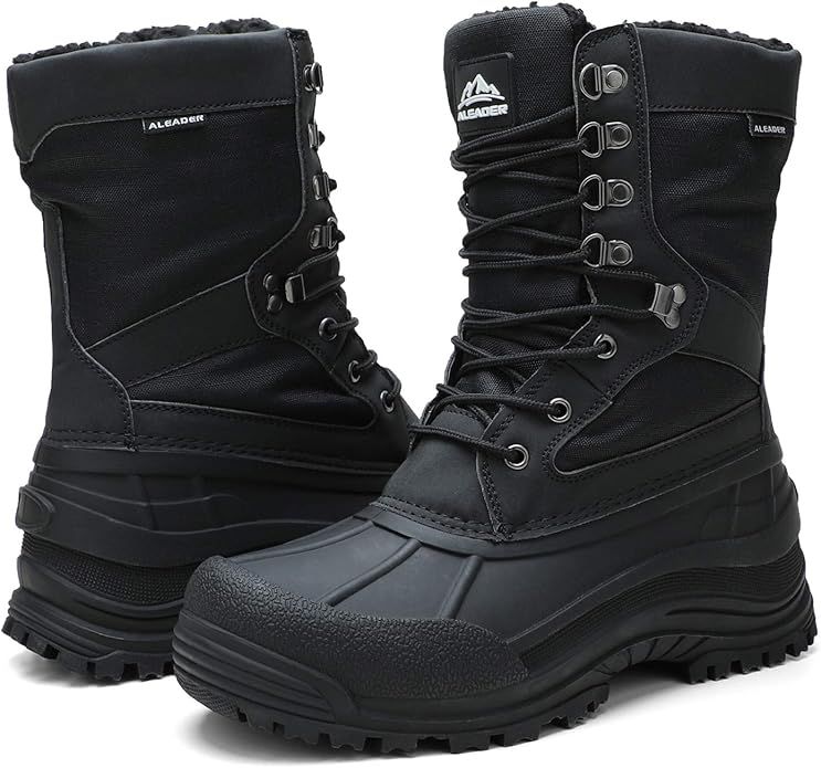 ALEADER Men's Waterproof Insulated Winter Snow Boots | Amazon (US)