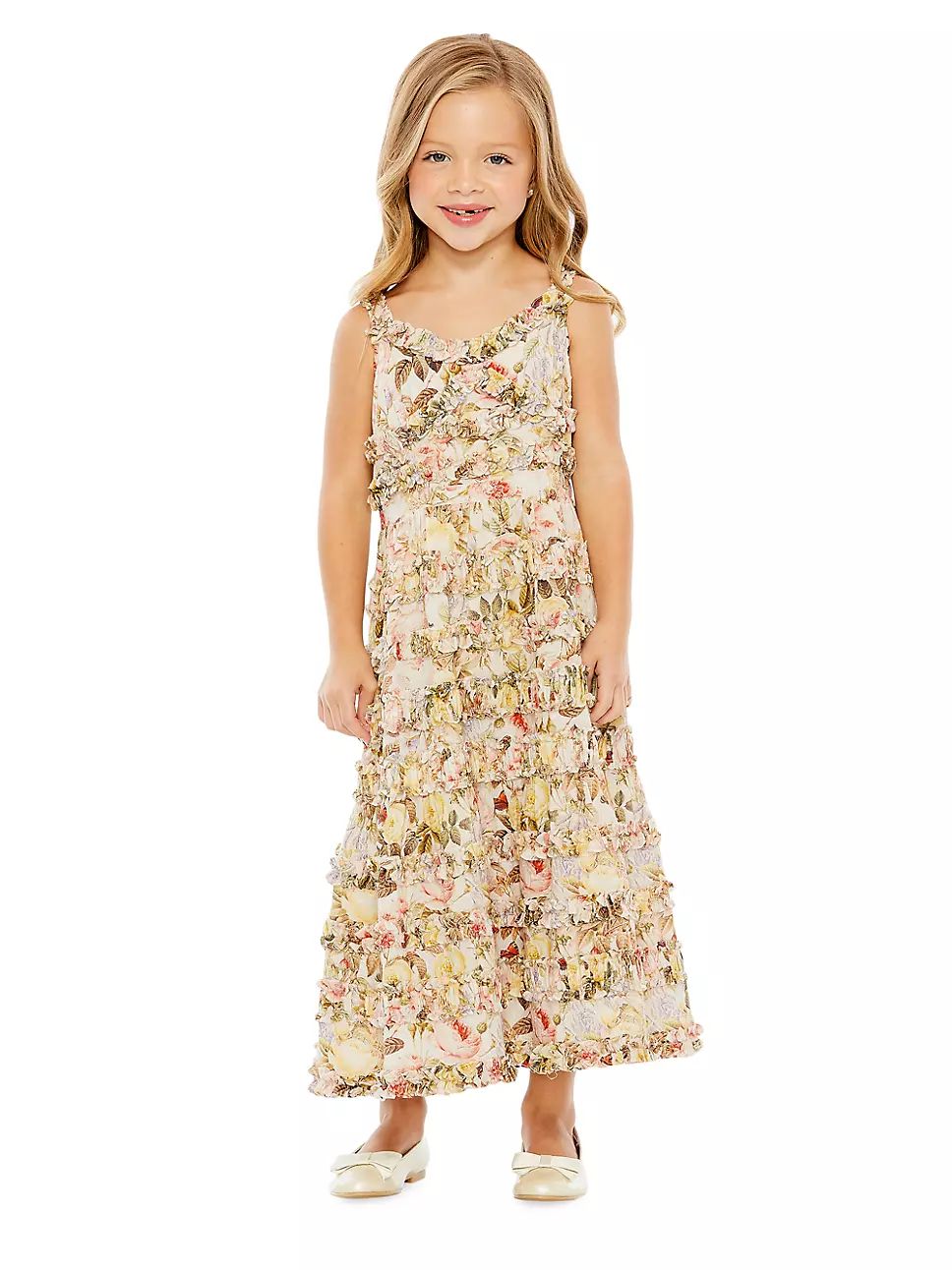 Little Girl's & Girl's Floral Print Ruffle Tiered Midi Dress | Saks Fifth Avenue