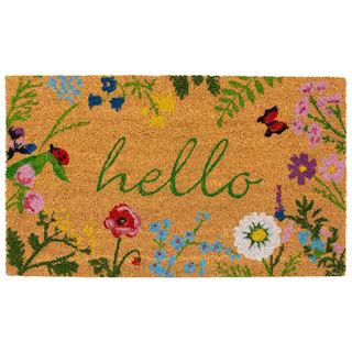 Calloway Mills Floral Hello Doormat 17 in. x 29 in. 105991729 - The Home Depot | The Home Depot