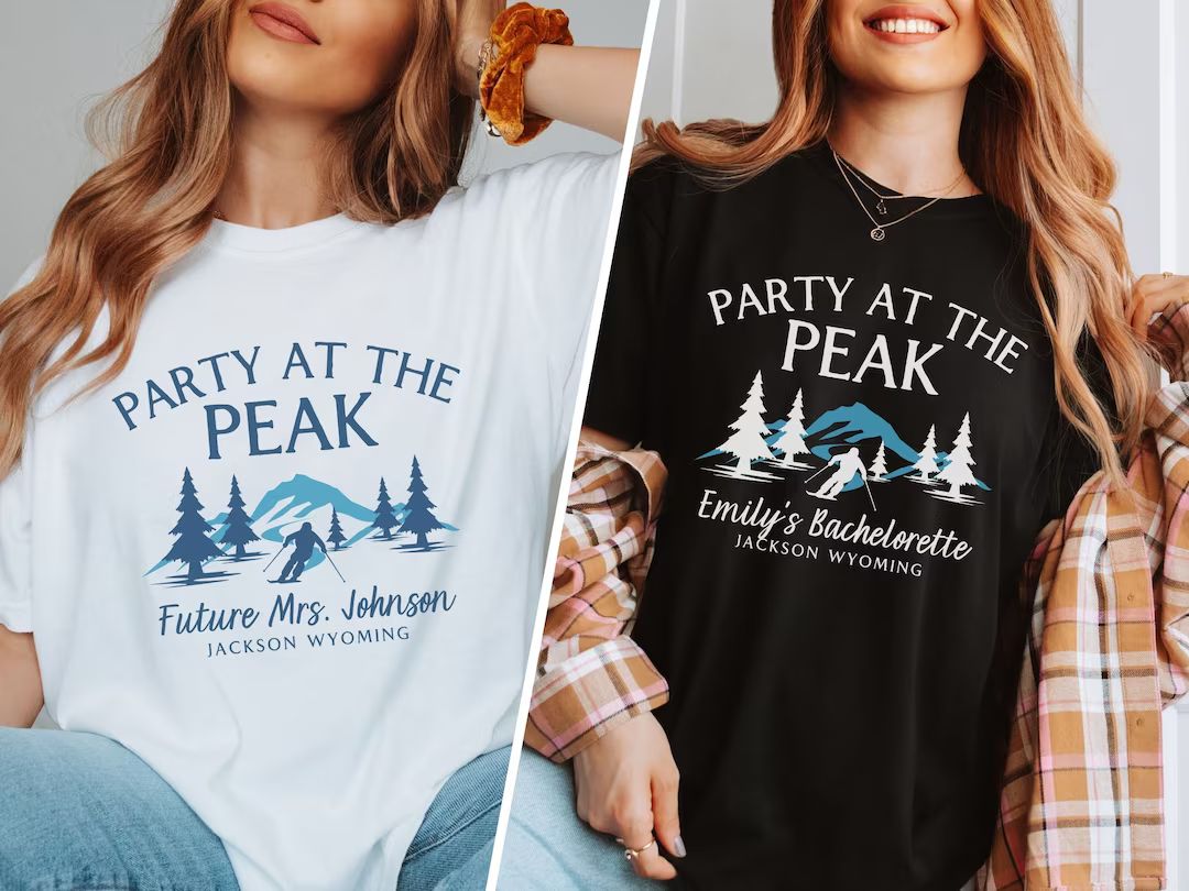 Party at the Peak Ski Bachelorette Party Shirts Custom Ski - Etsy | Etsy (US)
