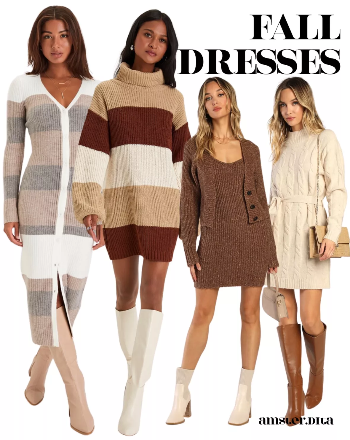 Dress - Beige wool dress