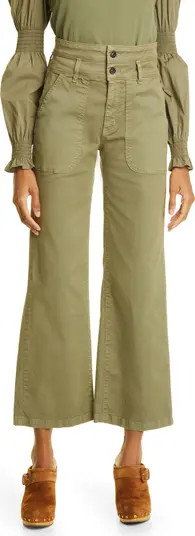 Hilde High Waist Crop Flare Stretch Cotton Pants | Nordstrom