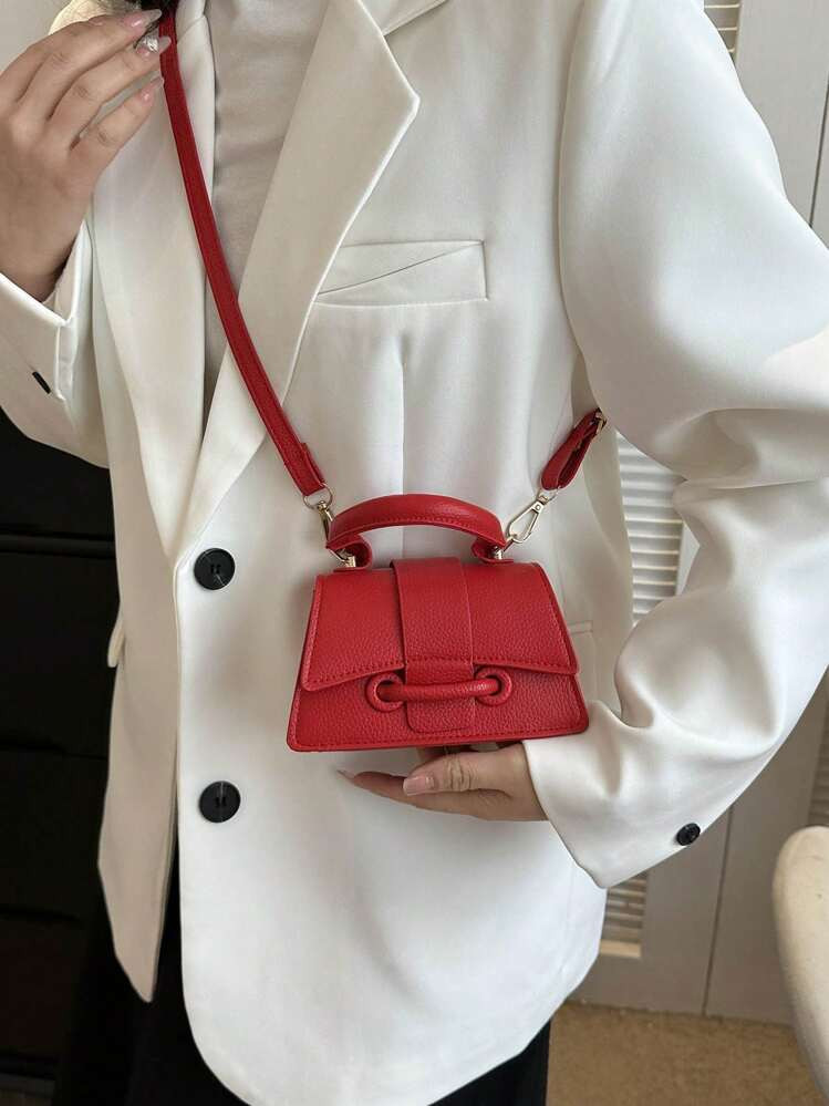 2025 This Year's Popular Super Texture Lipstick Bag Foreign Mini Small Square Bag, New Solid Color Versatile Handbag, Women's Bag | SHEIN