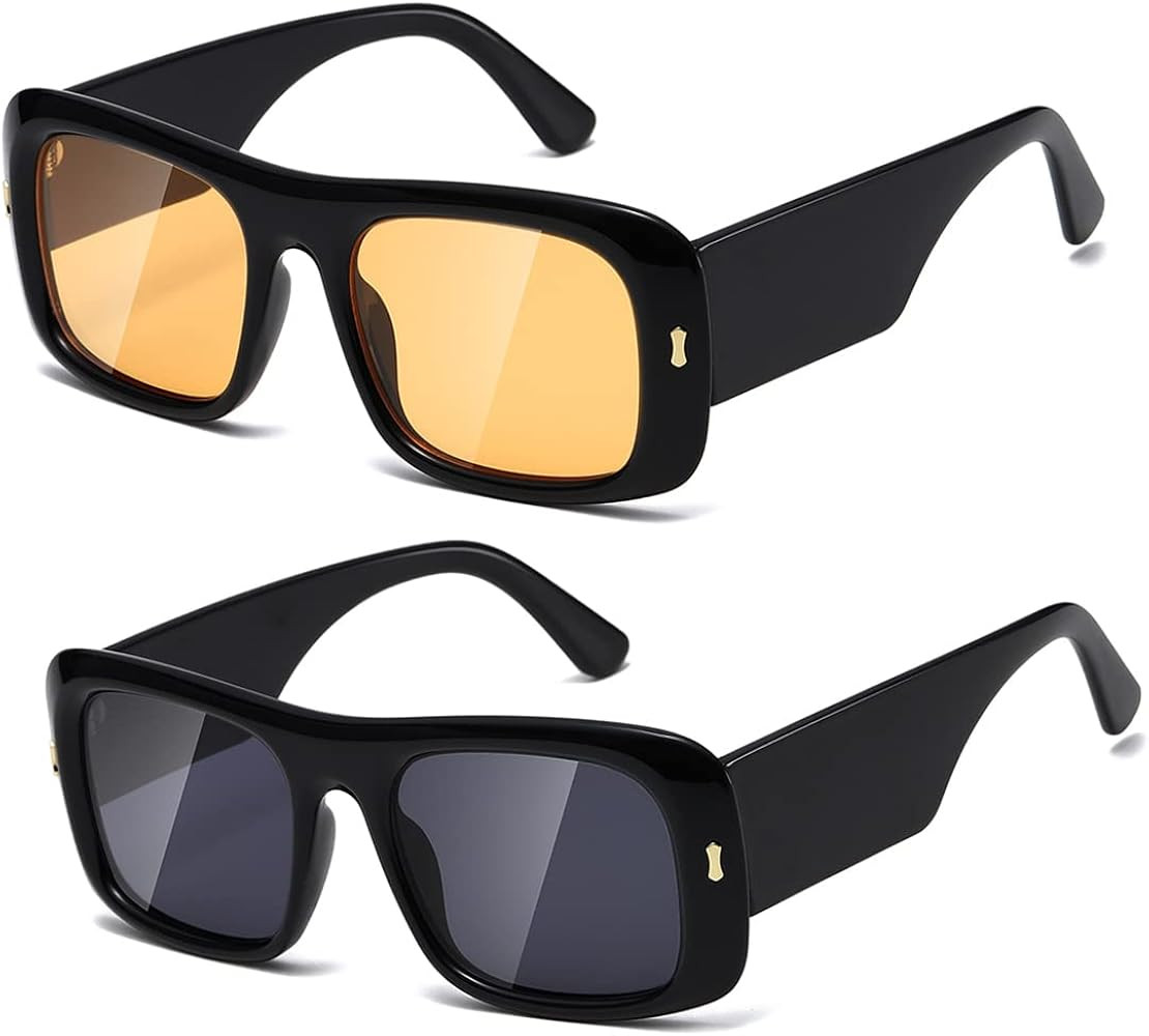 TIANYESY Y2K Sunglasses for Women Men Fashion Visor Sun Glasses Stylish Square Designer Shades | Amazon (US)