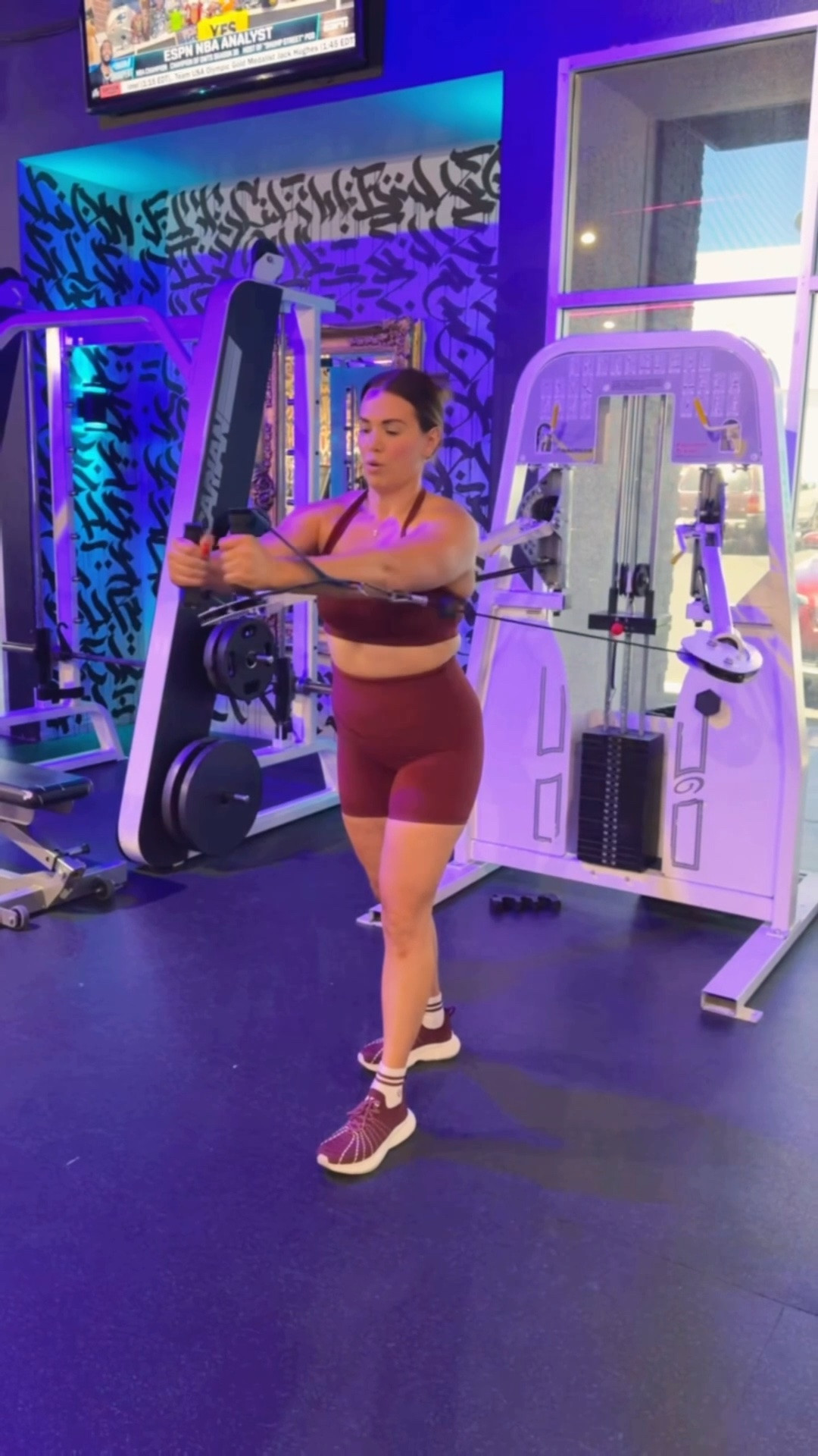 curvy midsize workout fit! wearing size large in burgundy ribbed sports bra and shorts 🍷

#LTKMidsize #LTKActive #LTKfitnessgoals