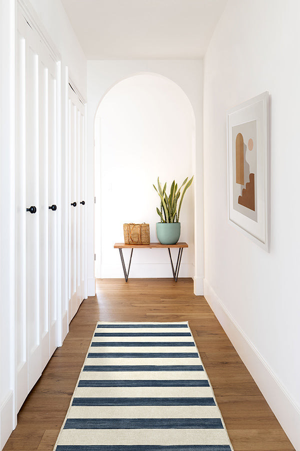 Sumi Sailor Stripe Navy Rug | Ruggable