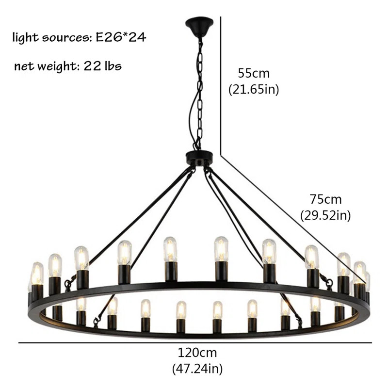 Wicklund 24 - Light Candle Style Wagon Wheel Chandelier | Wayfair North America
