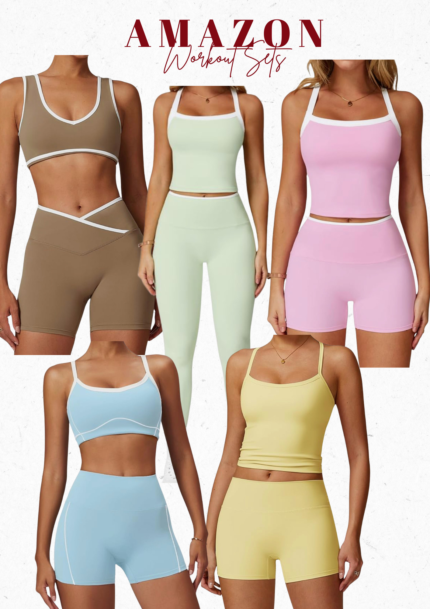 These workout sets are so cute! Perfect for any kind of exercise! #amazonbestfinds #amazonworkoutsets  

 