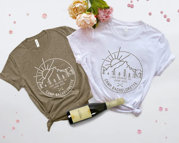 Personalized Camp Bachelorette Party Shirt, Camping Bridal Party Shirts, Hen Do Party Shirts, Gir... | Etsy (US)