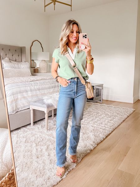 Top • Jeans • Clear Wedges • Crossbody 

Top Fit: I'm wearing an XS
Jeans Fit: I'm wearing a 24, You'll want to size down, they run a bit big. Also, I'd trim the length to make them a bit shorter

#LTKshoecrush #LTKFind #LTKstyletip