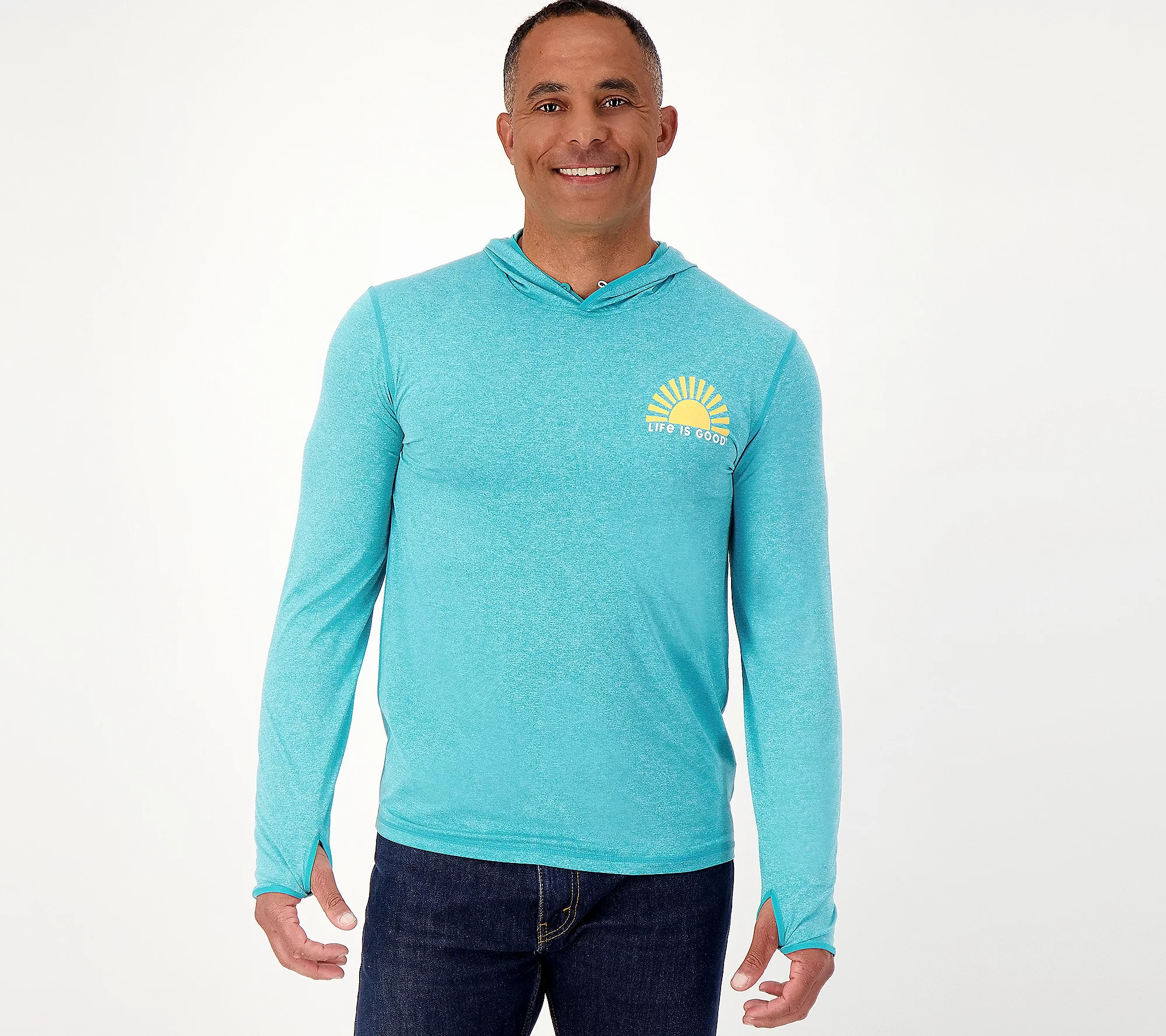 As Is Life is Good Men's Active Hoodie | QVC