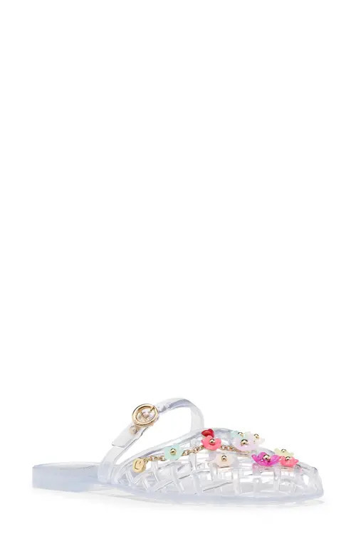 Kate Spade New York flower charm jelly flat in Clear Multi at Nordstrom, Size 9 | Nordstrom
