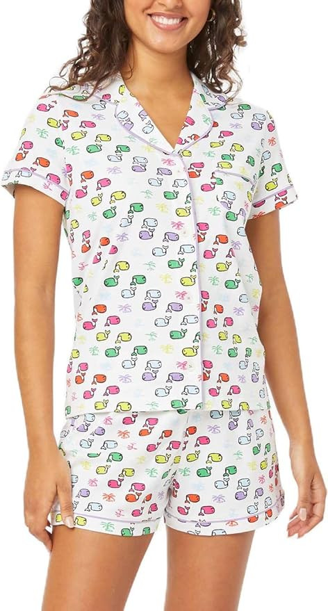 Yiulangde Y2k 2 Piece Pj Sets Pajamas for Women Tiger Floral Graphic Print Short Sleeve Button Sh... | Amazon (US)