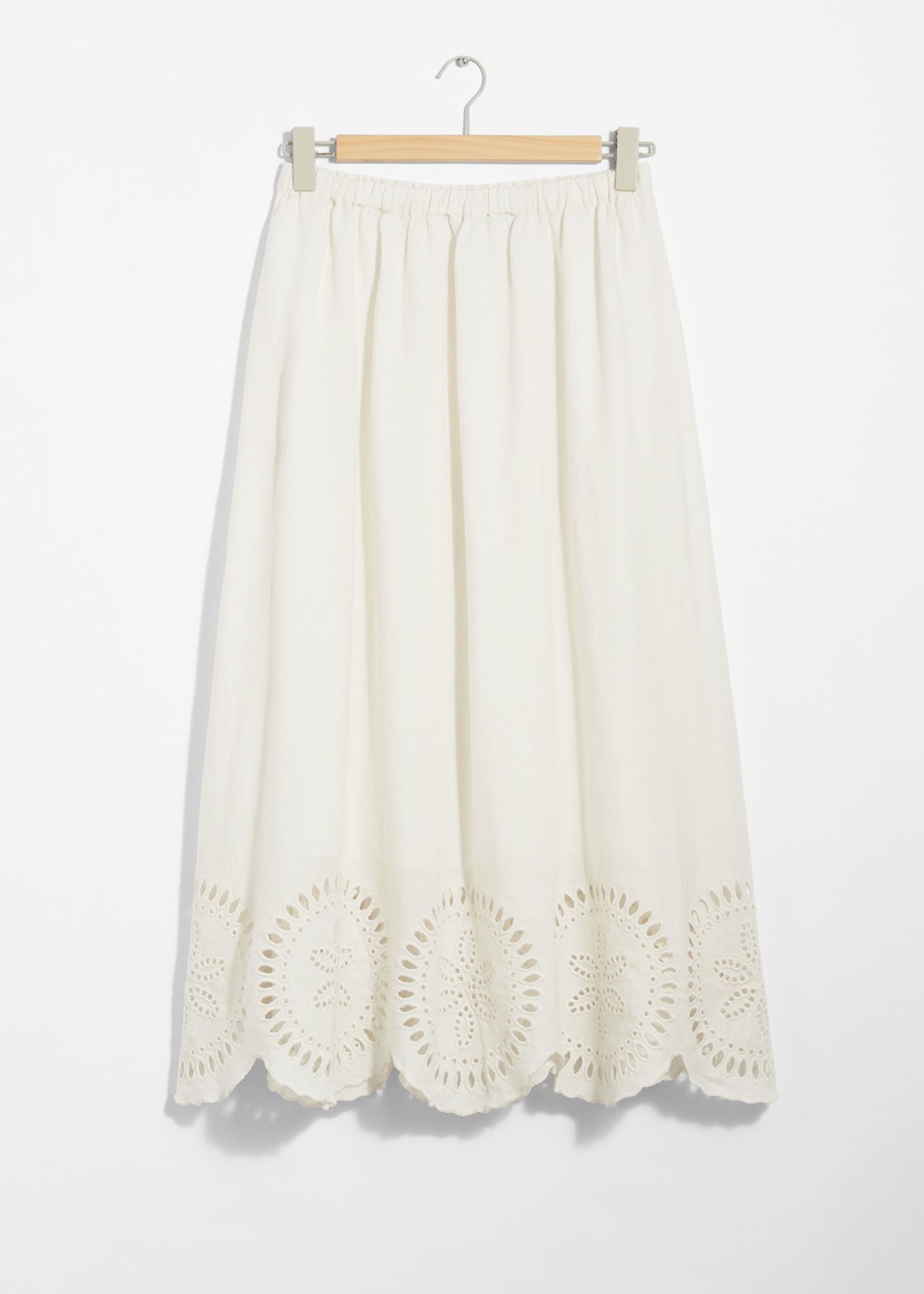 Embroidered Linen Midi Skirt | & Other Stories US