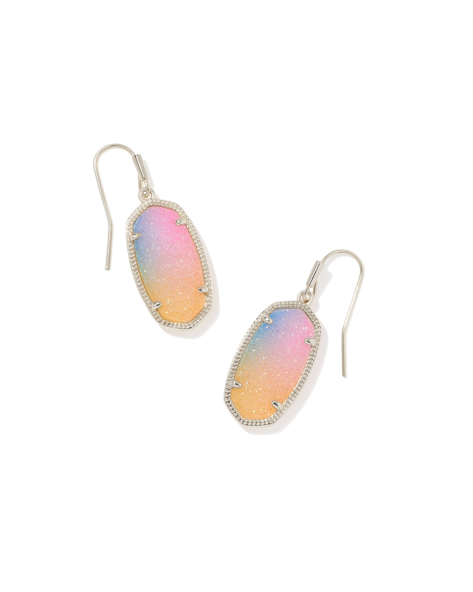 Dani Silver Drop Earrings in Pink Watercolor Drusy | Kendra Scott | Kendra Scott