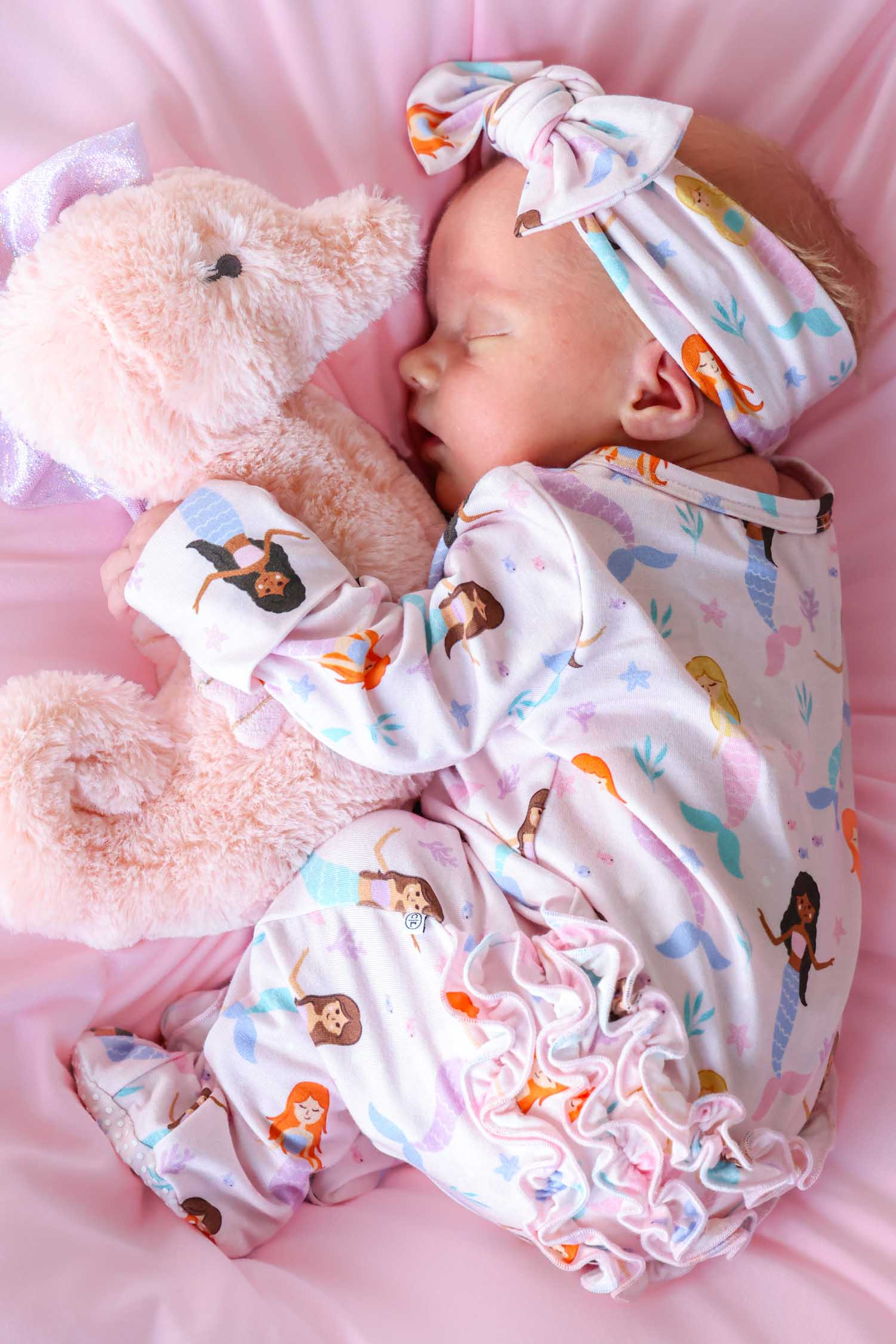 Ruffle Zipper Footie | Let's Be Mermaids | Caden Lane