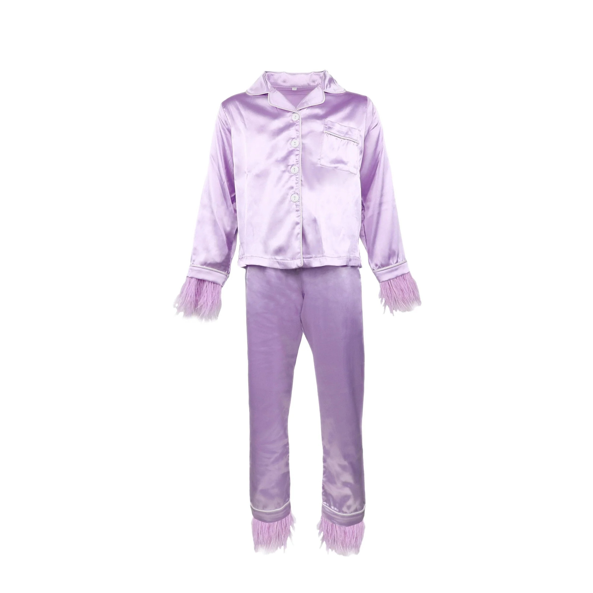 Lavender Feather Silky Set | Lola + The Boys